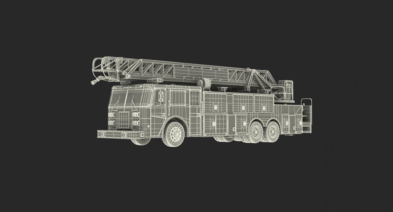 Rigged Ladder Fire Truck and Firefighters Collection 3D