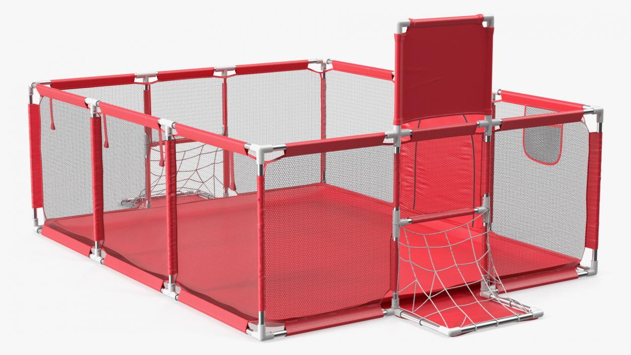 Large Red Baby Playpen 3D