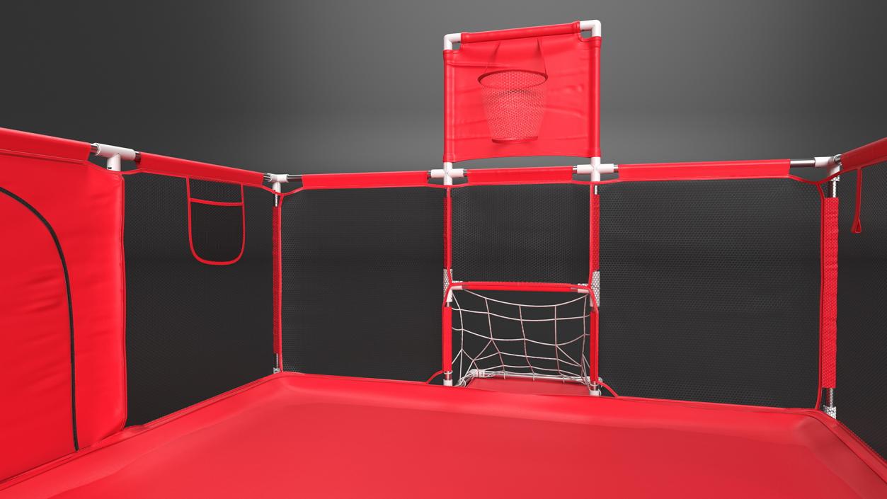 Large Red Baby Playpen 3D