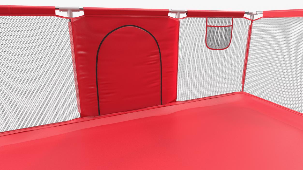 Large Red Baby Playpen 3D