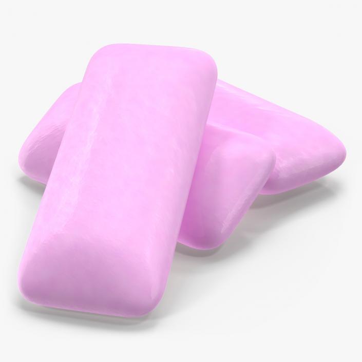 3D Pile of Chewing Gum Pads Purple