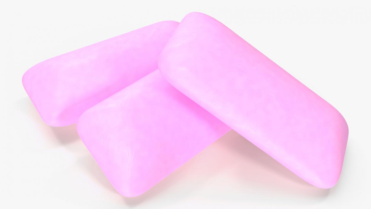 3D Pile of Chewing Gum Pads Purple