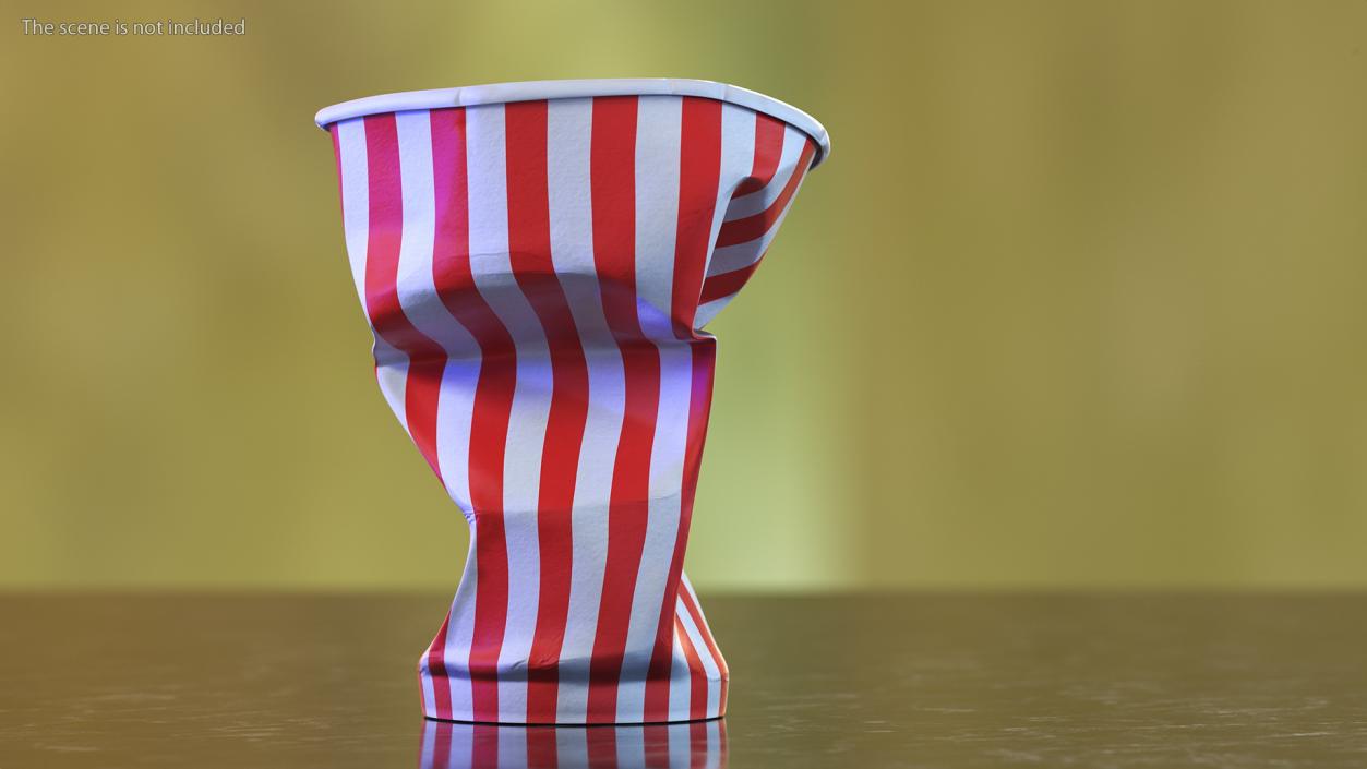 3D Crumpled Drink Cup Striped