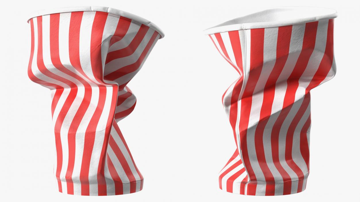 3D Crumpled Drink Cup Striped