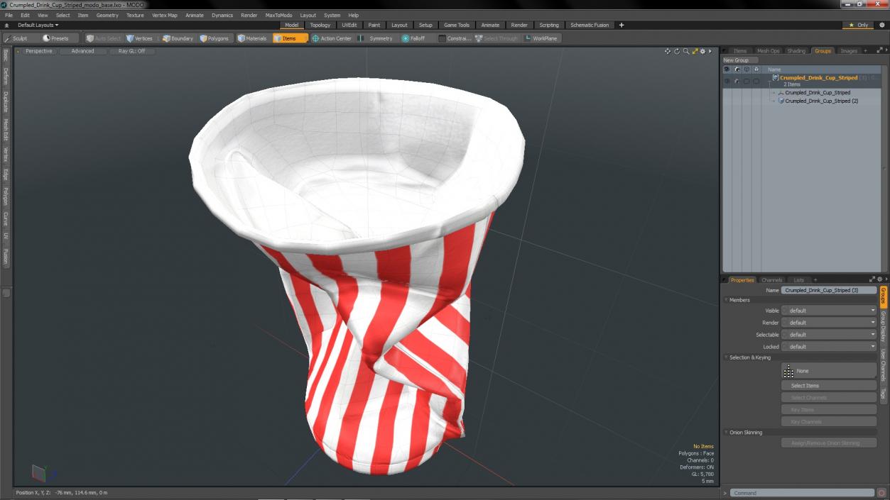 3D Crumpled Drink Cup Striped