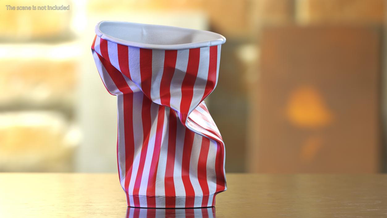 3D Crumpled Drink Cup Striped