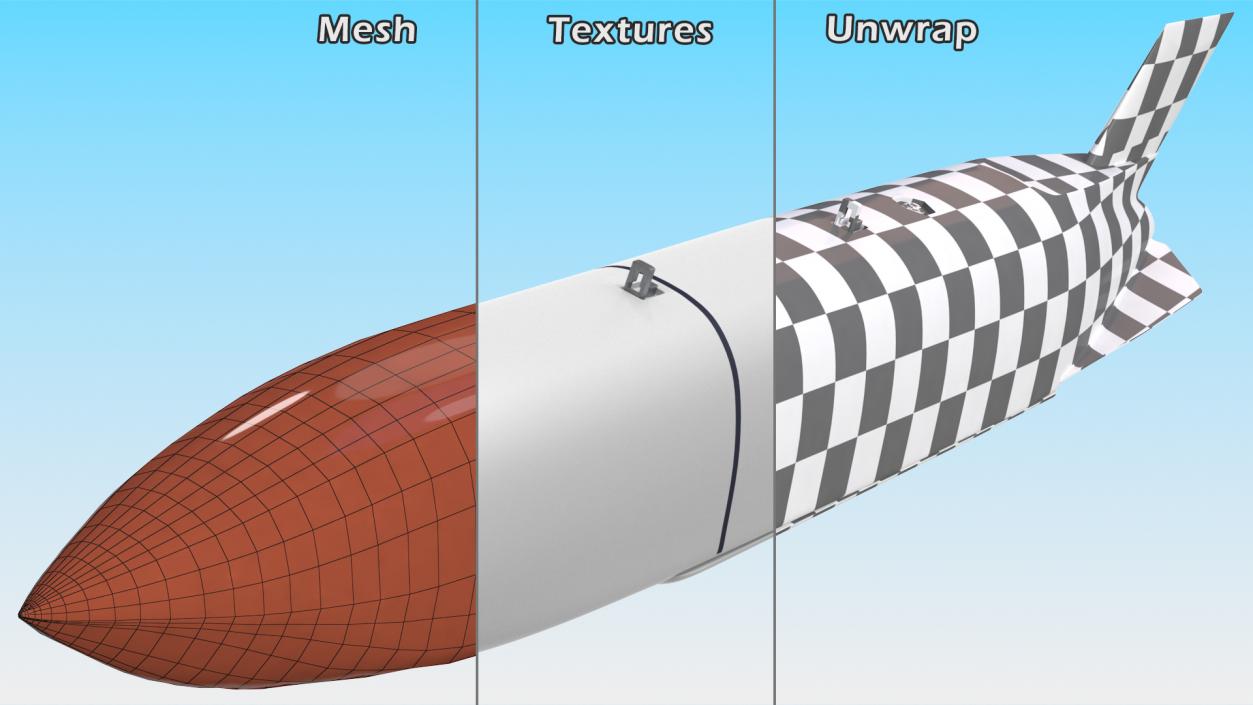 3D model Cruise Missile AGM 158 JASSM Rigged