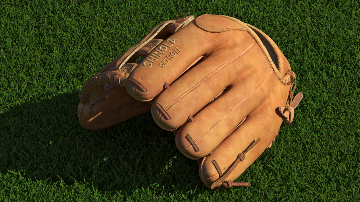 3D Ball with Softball Glove Fur model