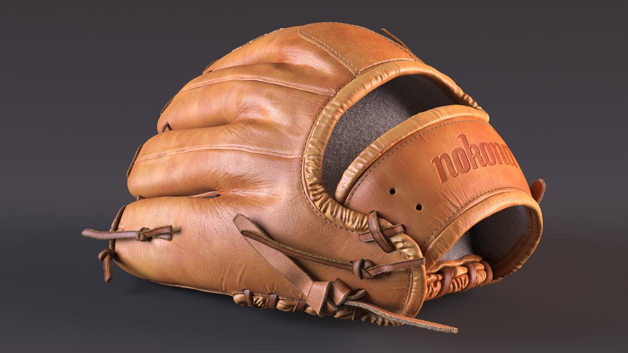 3D Ball with Softball Glove Fur model