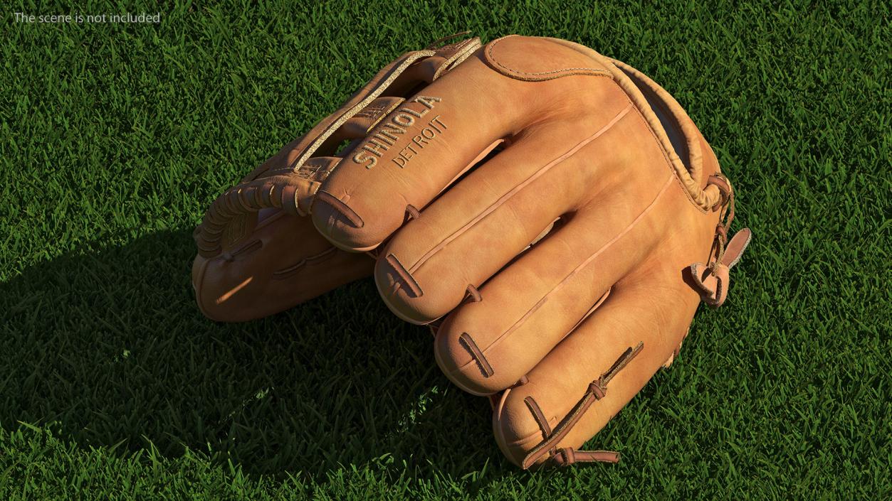 3D Ball with Softball Glove Fur model