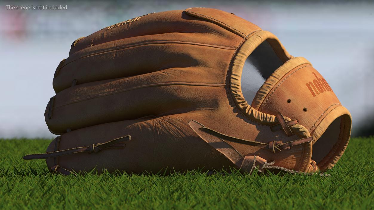 3D Ball with Softball Glove Fur model