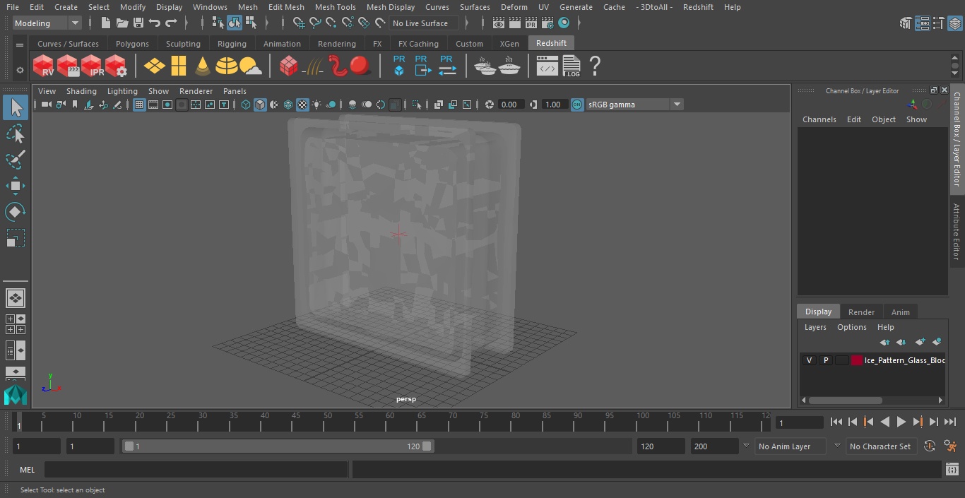 3D Ice Pattern Glass Block model