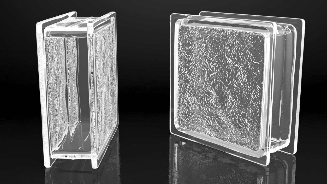 3D Ice Pattern Glass Block model