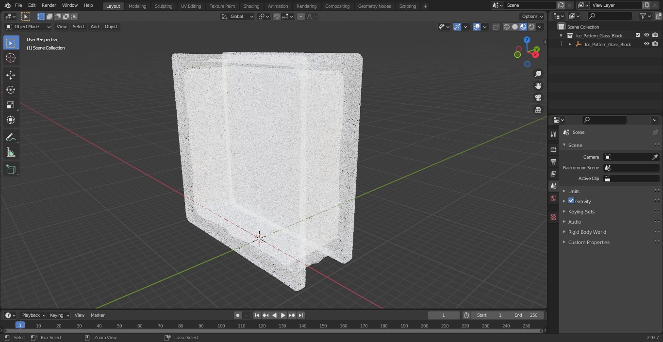 3D Ice Pattern Glass Block model