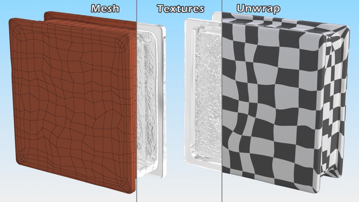 3D Ice Pattern Glass Block model