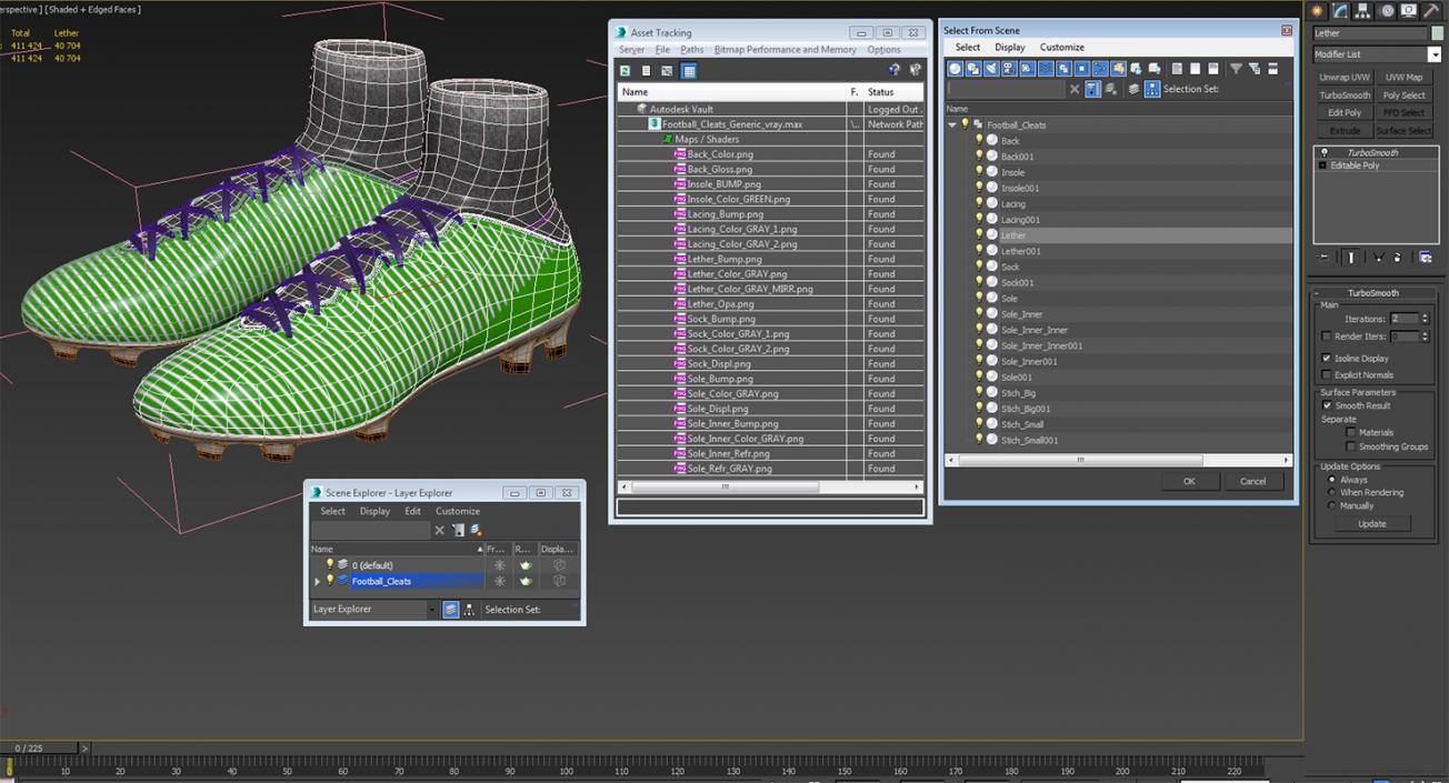 3D Football Cleats Generic model