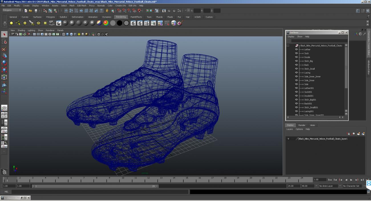 3D Football Cleats Generic model