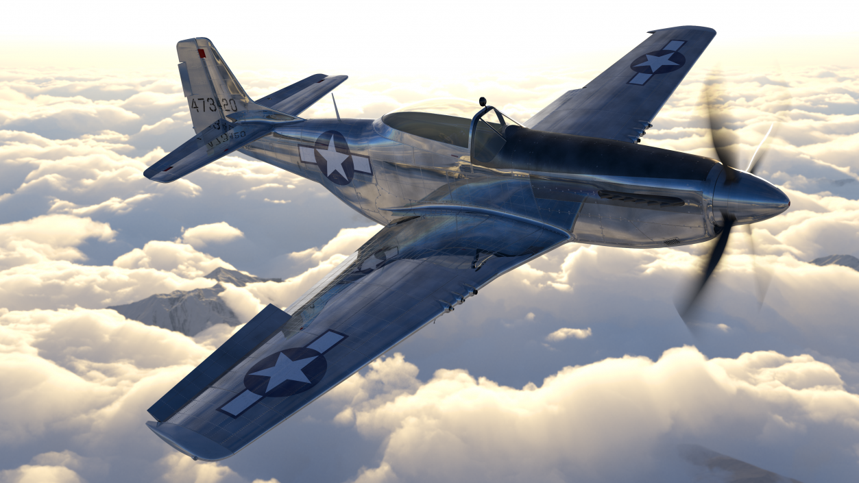 3D North American P-51 Rigged