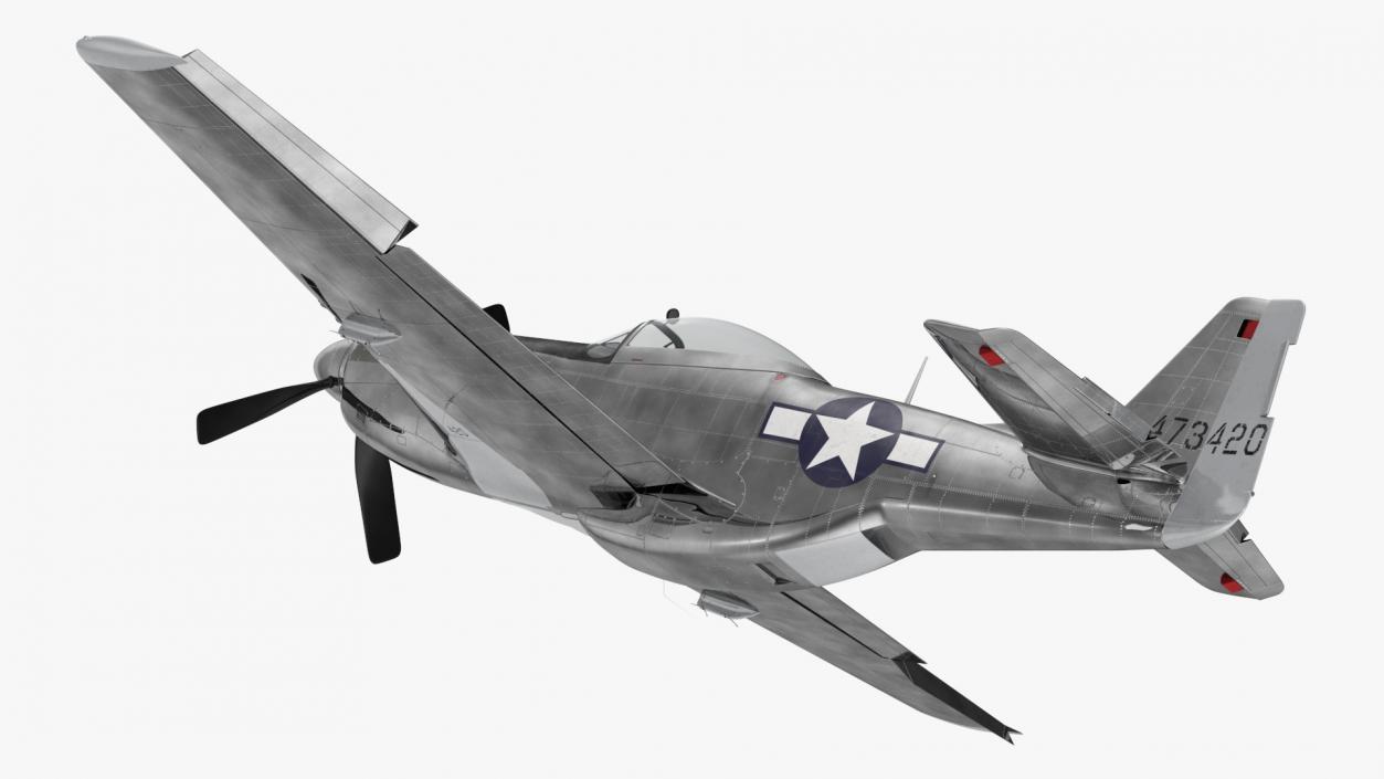 3D North American P-51 Rigged