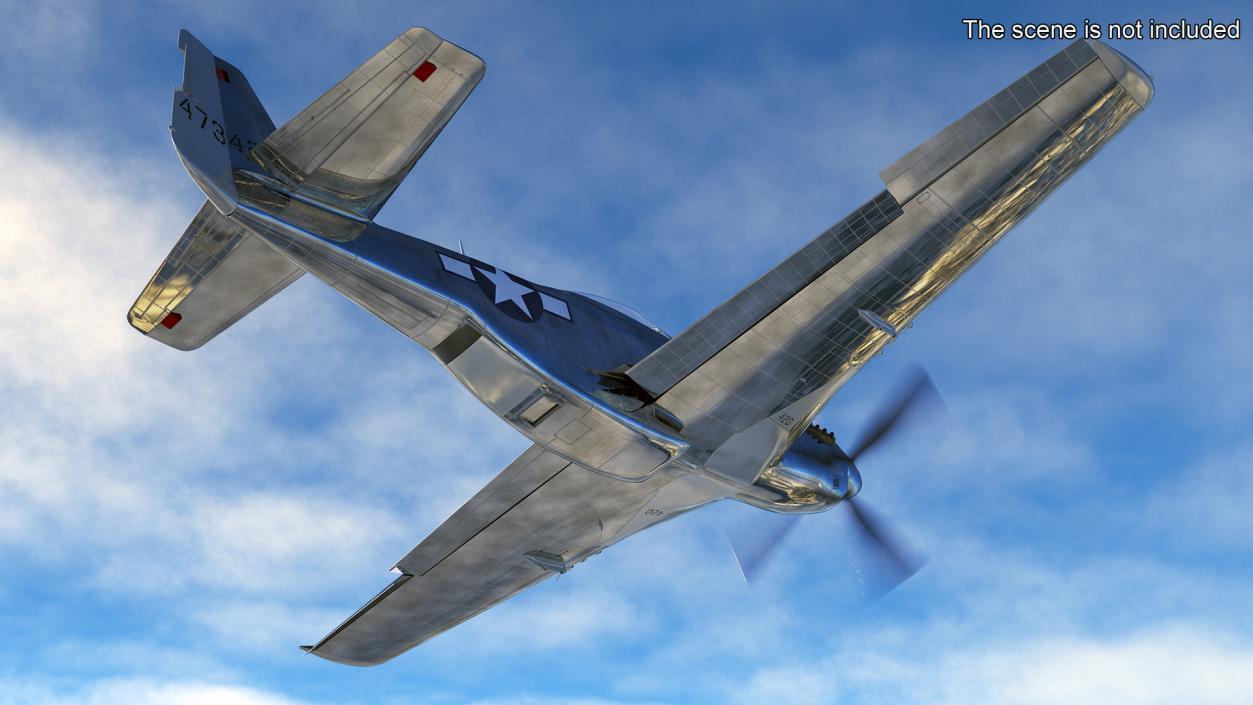 3D North American P-51 Rigged