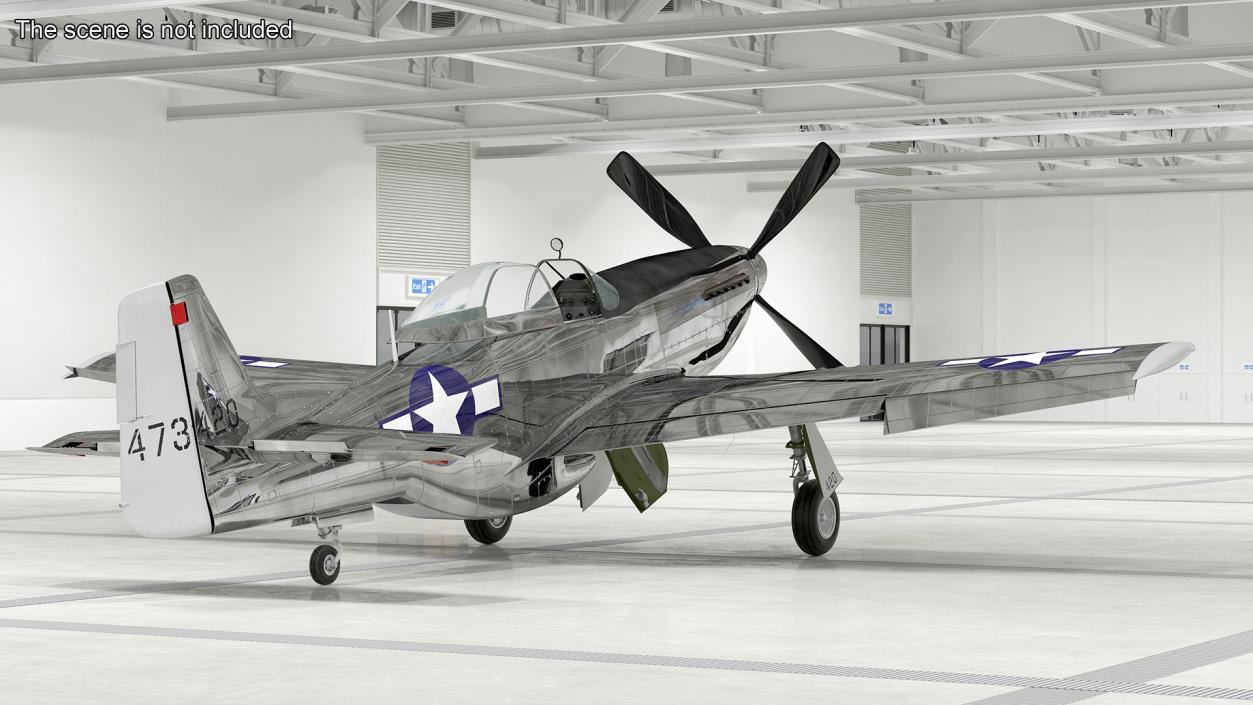 3D North American P-51 Rigged