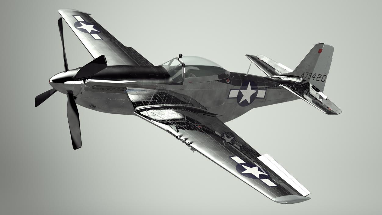 3D North American P-51 Rigged