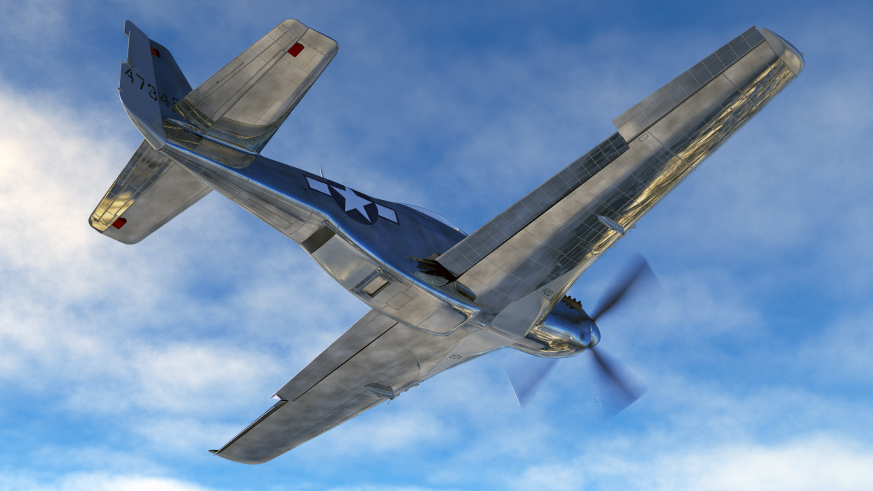 3D North American P-51 Rigged