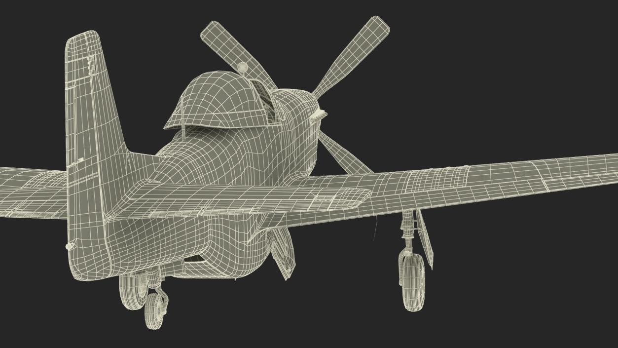 3D North American P-51 Rigged