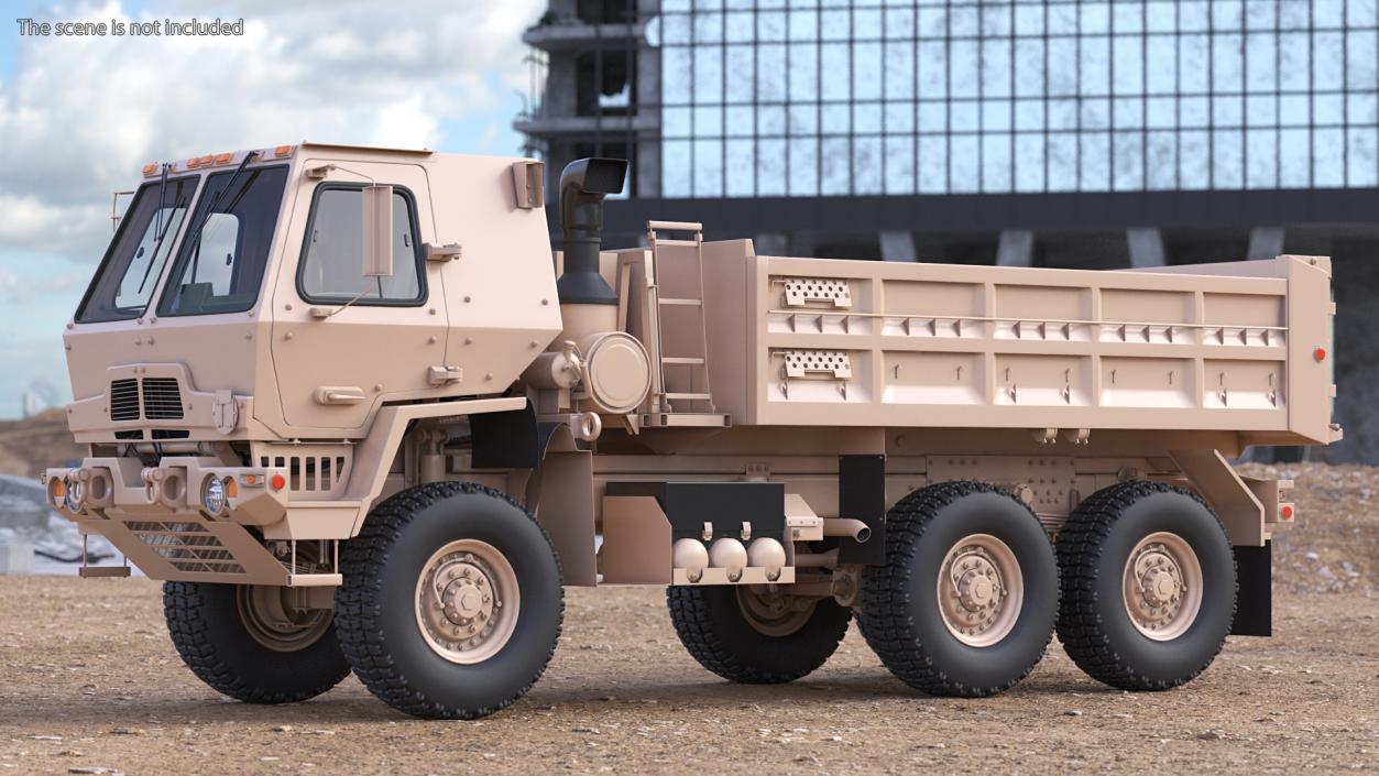 Oshkosh FMTV 10 Ton Dump Truck Rigged 3D