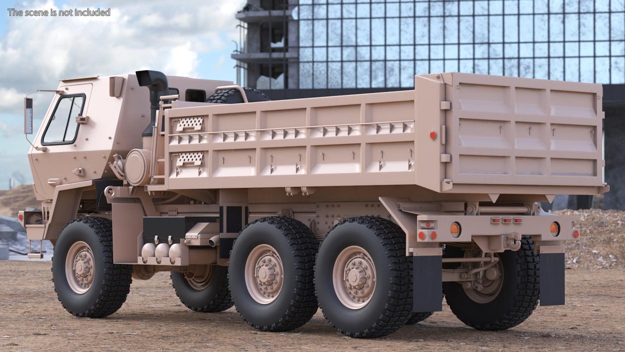 Oshkosh FMTV 10 Ton Dump Truck Rigged 3D