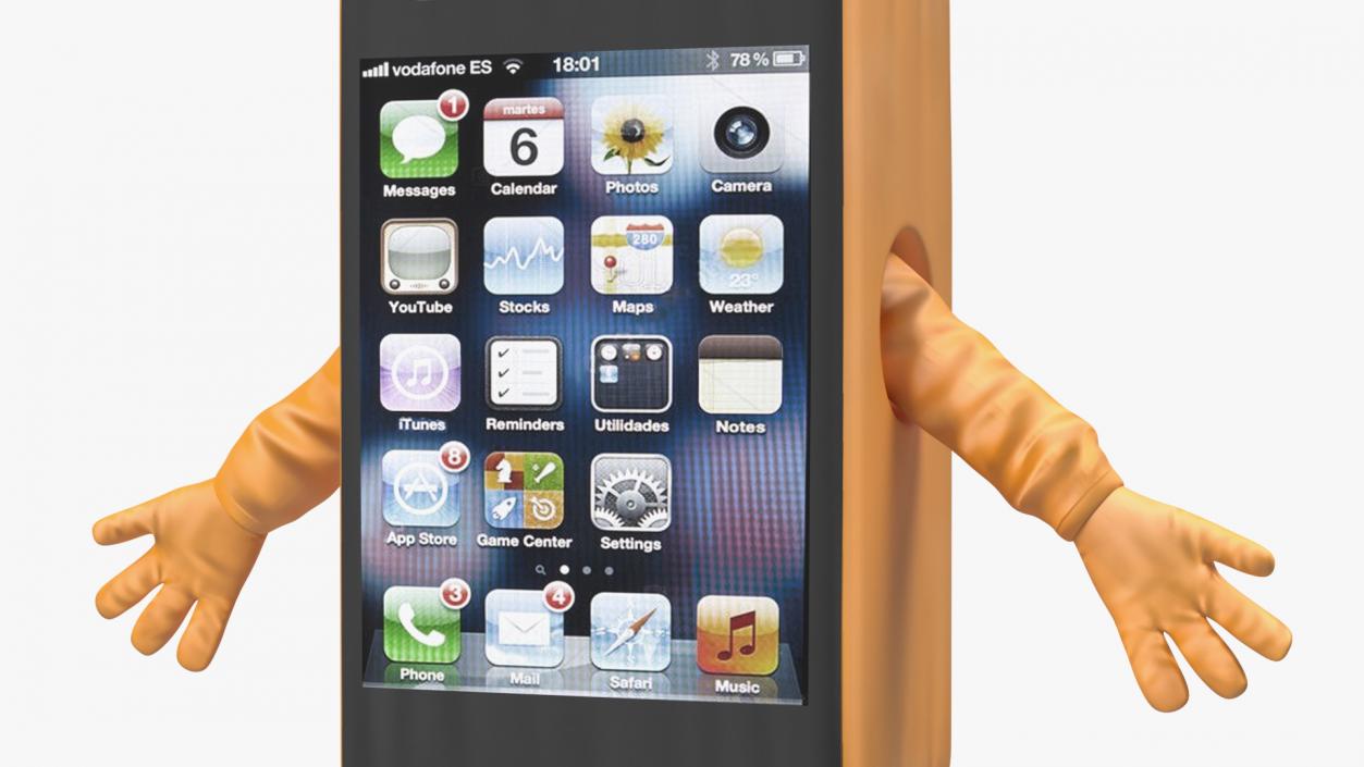 3D model IPhone Advertising Costume Orange A-pose