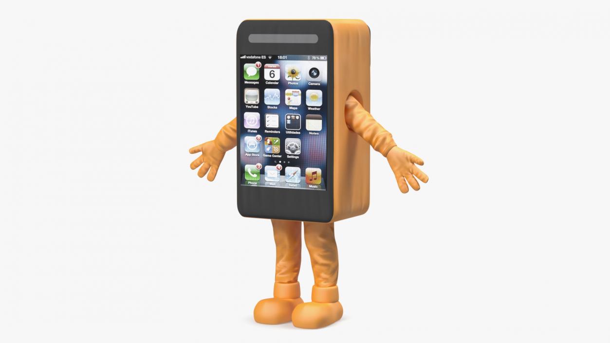 3D model IPhone Advertising Costume Orange A-pose