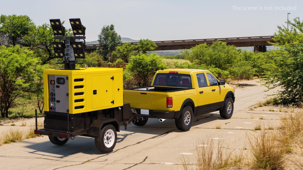 3D Pickup Truck Towing Mobile Generator