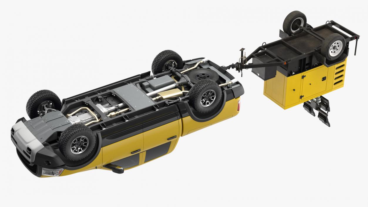 3D Pickup Truck Towing Mobile Generator