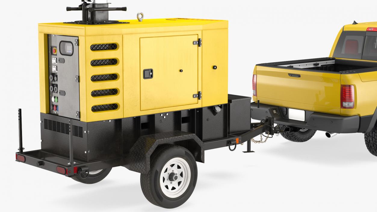 3D Pickup Truck Towing Mobile Generator