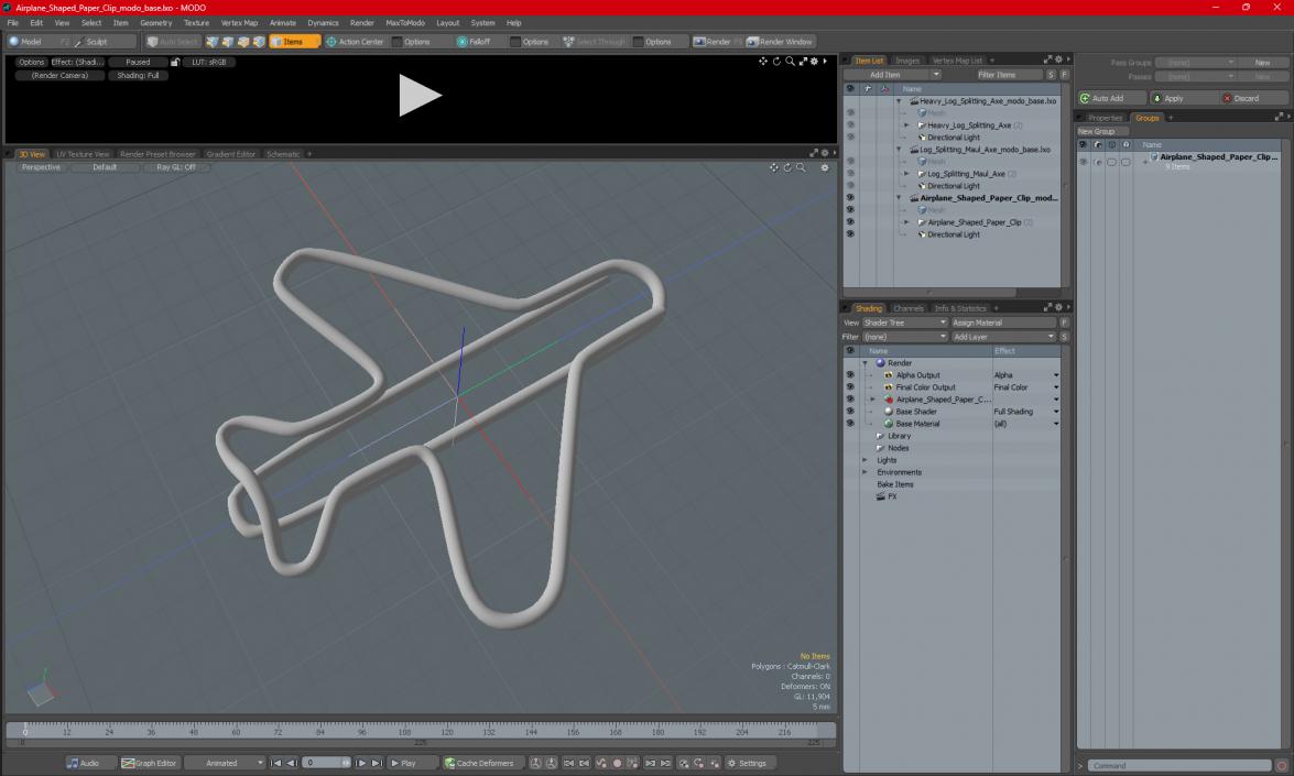 3D Airplane Shaped Paper Clip