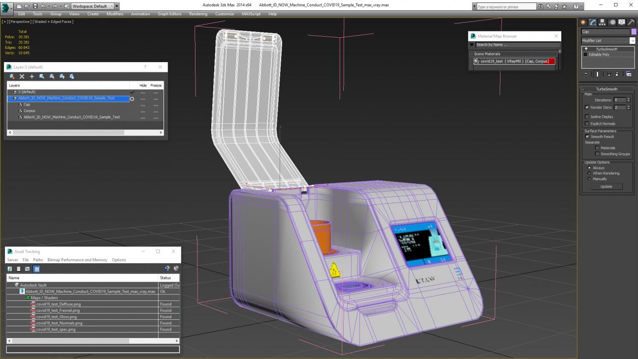 Abbott ID NOW Machine Conduct COVID19 Sample Test 3D model