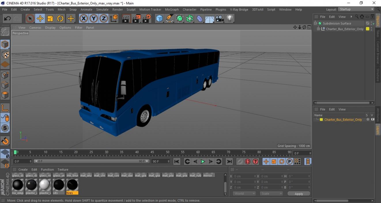 3D model Charter Bus Exterior Only