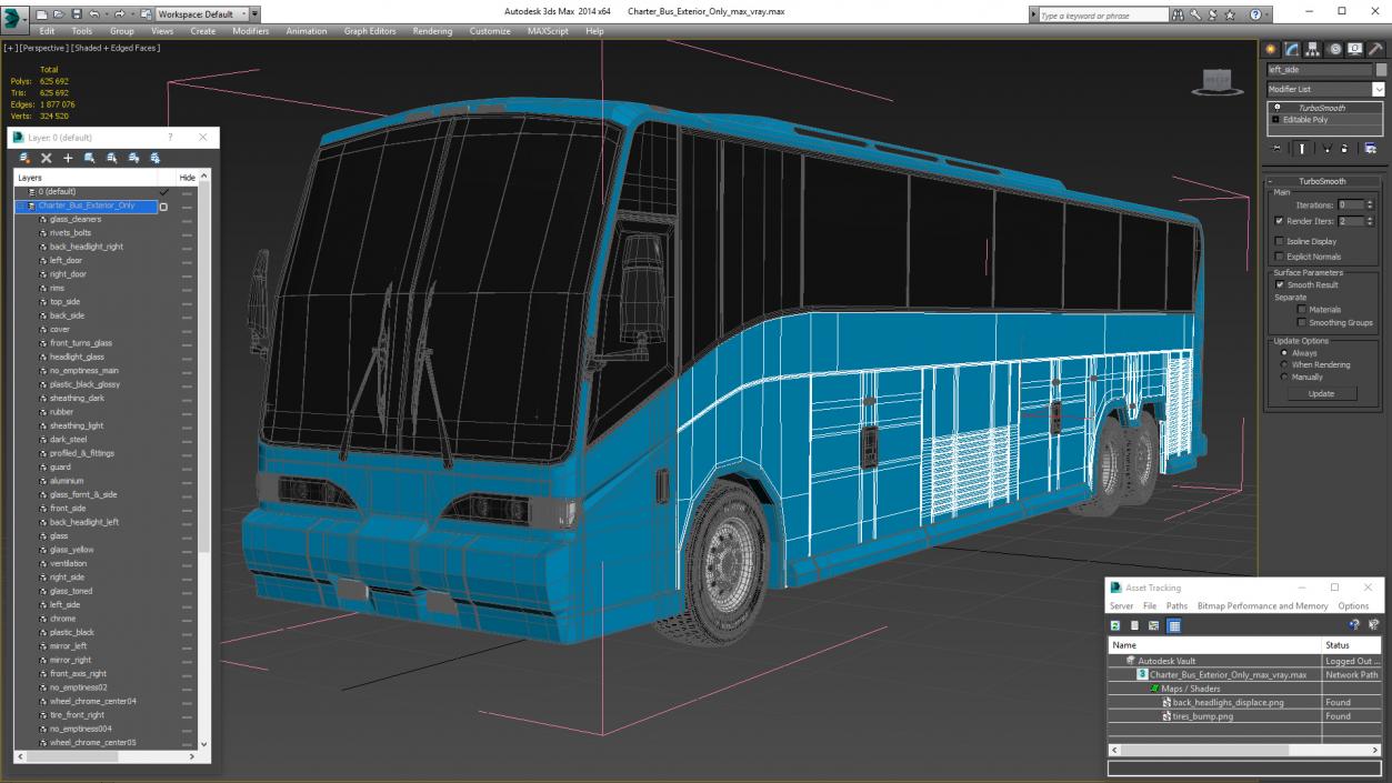 3D model Charter Bus Exterior Only