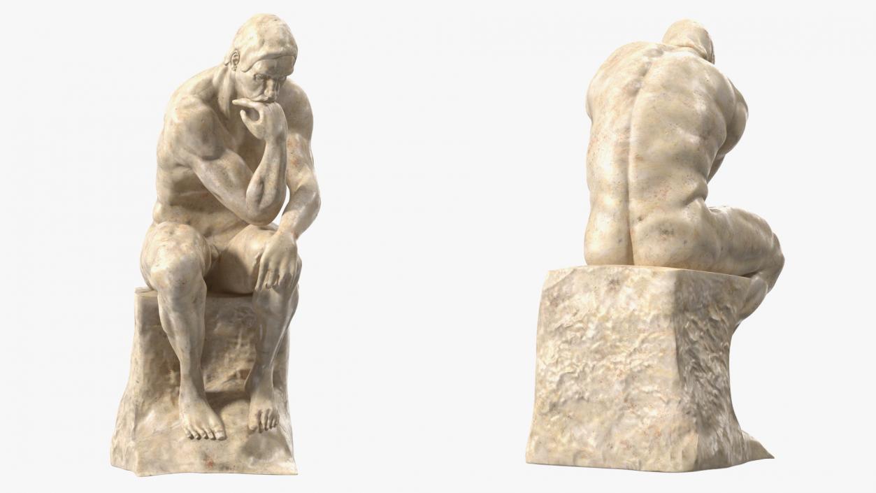 3D model The Thinker Statue Marble