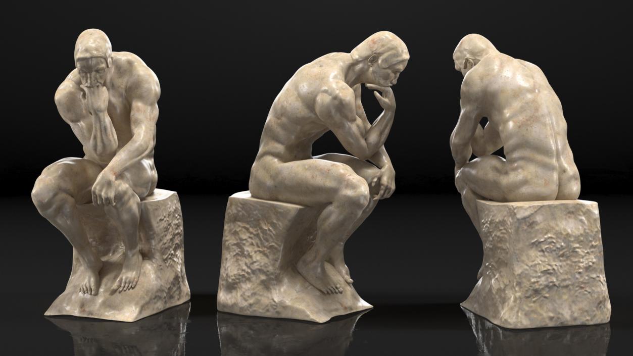 3D model The Thinker Statue Marble