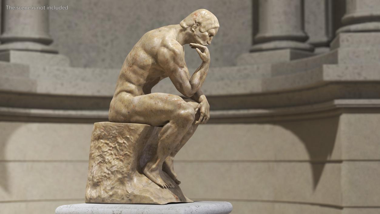 3D model The Thinker Statue Marble