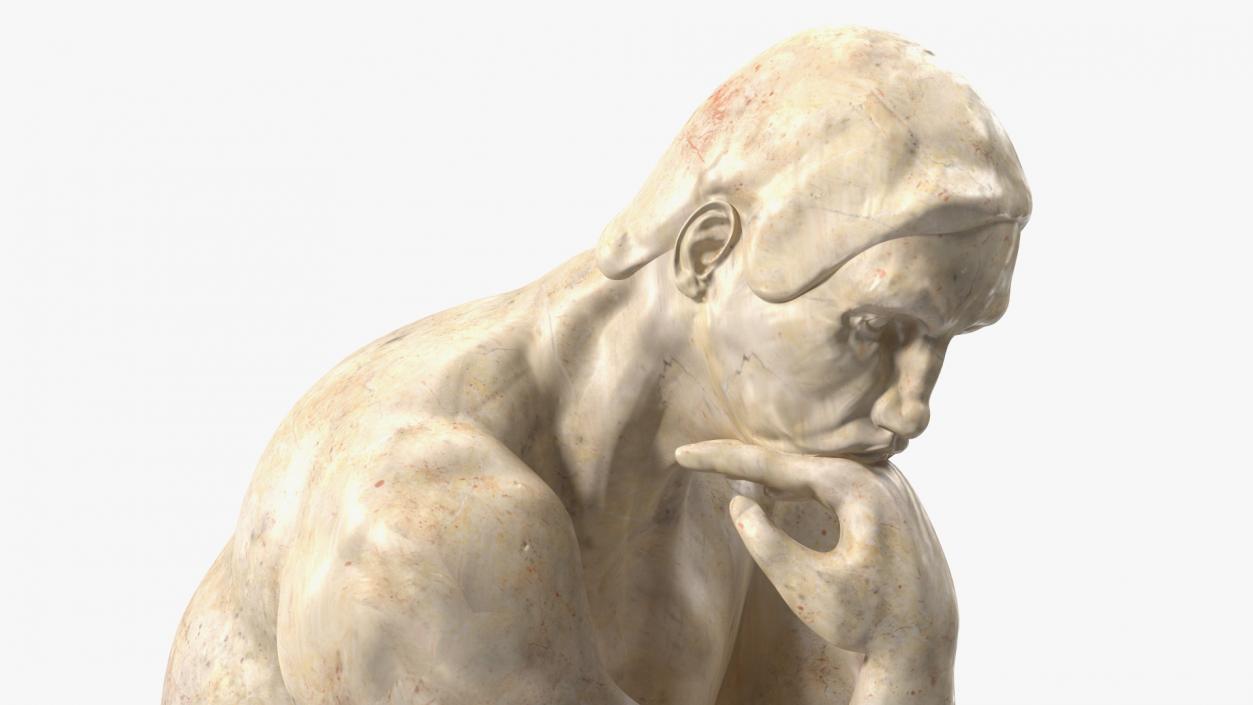 3D model The Thinker Statue Marble