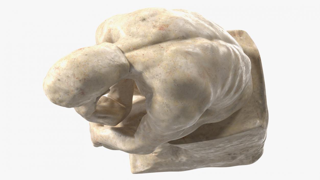 3D model The Thinker Statue Marble