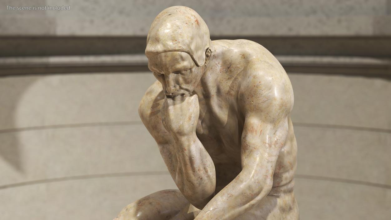 3D model The Thinker Statue Marble