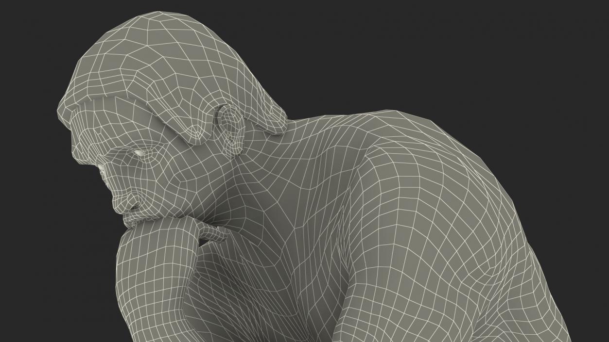 3D model The Thinker Statue Marble