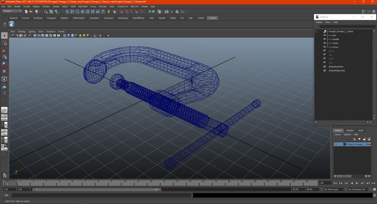 3D Forged Orange C-Clamp