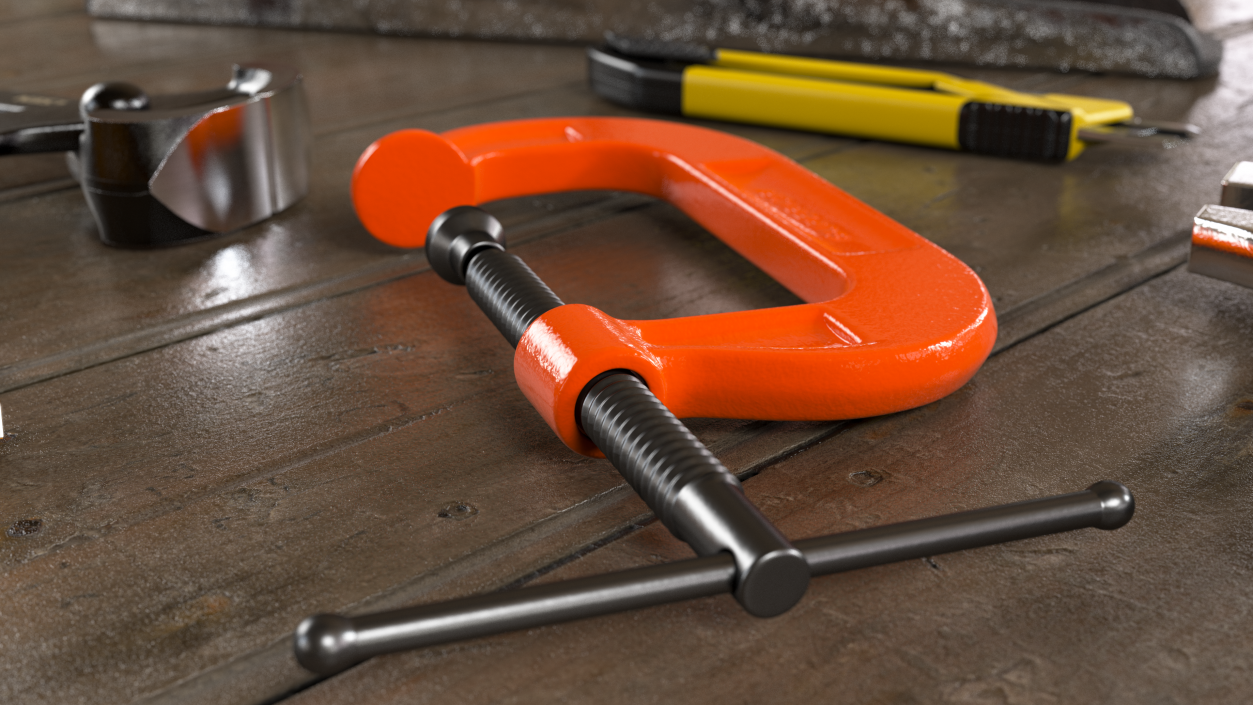 3D Forged Orange C-Clamp