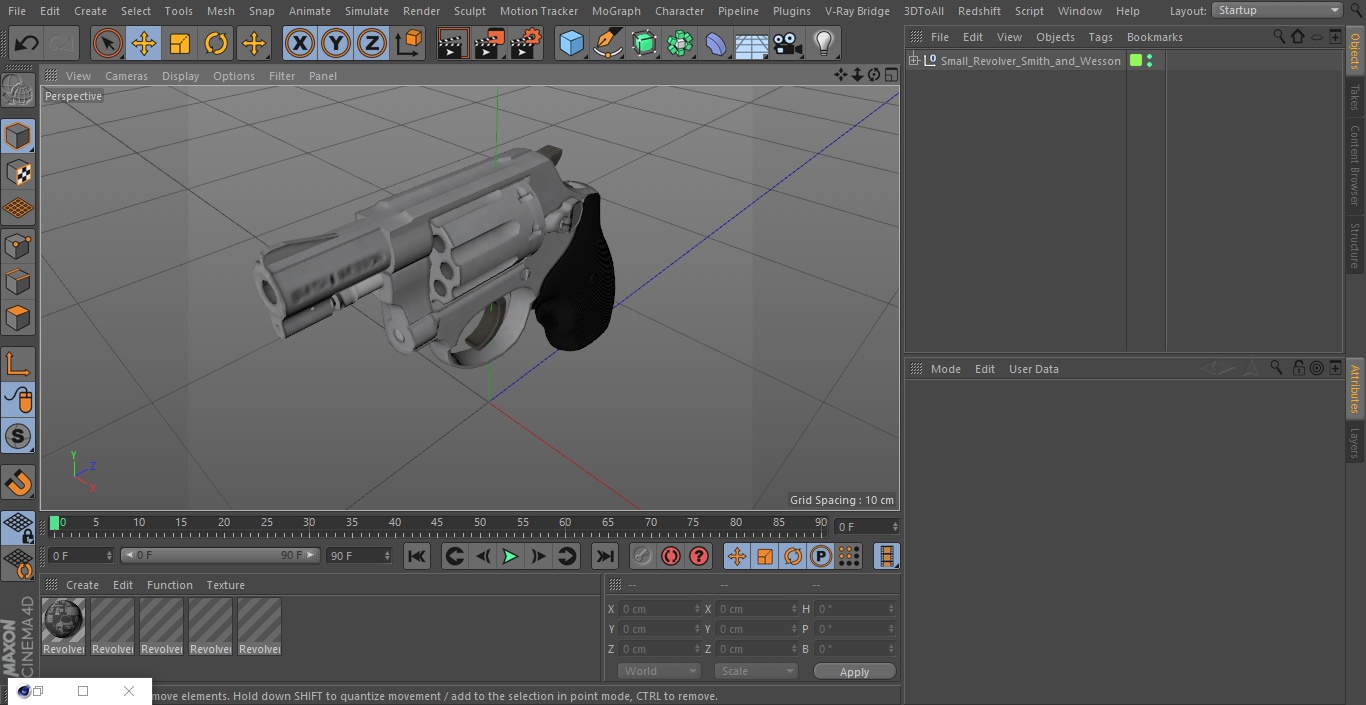 3D Small Revolver Smith and Wesson