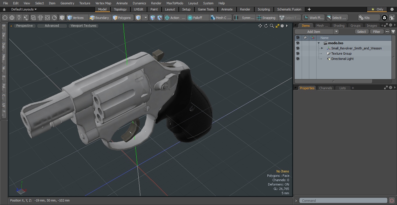 3D Small Revolver Smith and Wesson